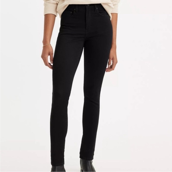 Levi's Denim - Levi's Women's Jet Black Denim Mile High Super Skinny Jeans W29 L30